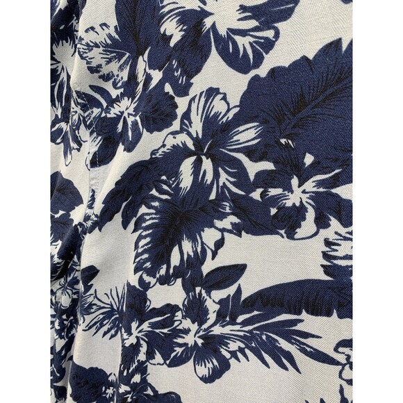 Good Life Short Sleeve Button Up Shirt 2XL Blue Floral 100% Silk Chest Pocket - Picture 9 of 13